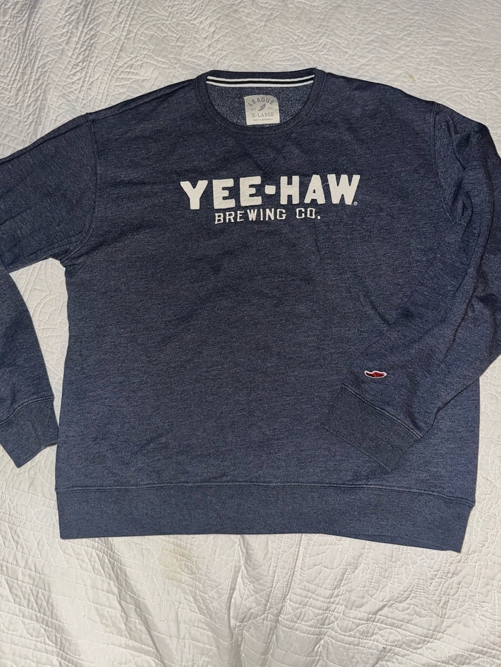 Men's Navy Crewneck Sweatshirt Yee-Haw Brewing Co.